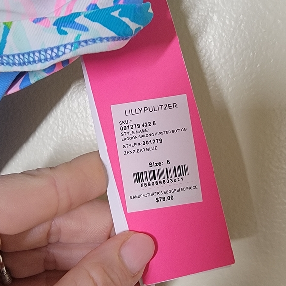 NWT Lilly Pulitzer lagoon sarong hipster bottom zanzibar blue size 6 - Picture 5 of 7
